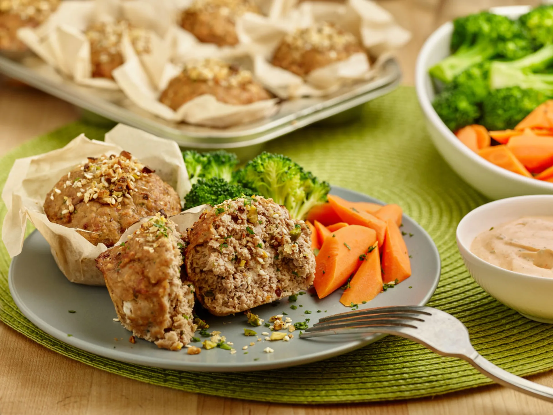 Veal Meatloaf Muffins with Crispy Topping