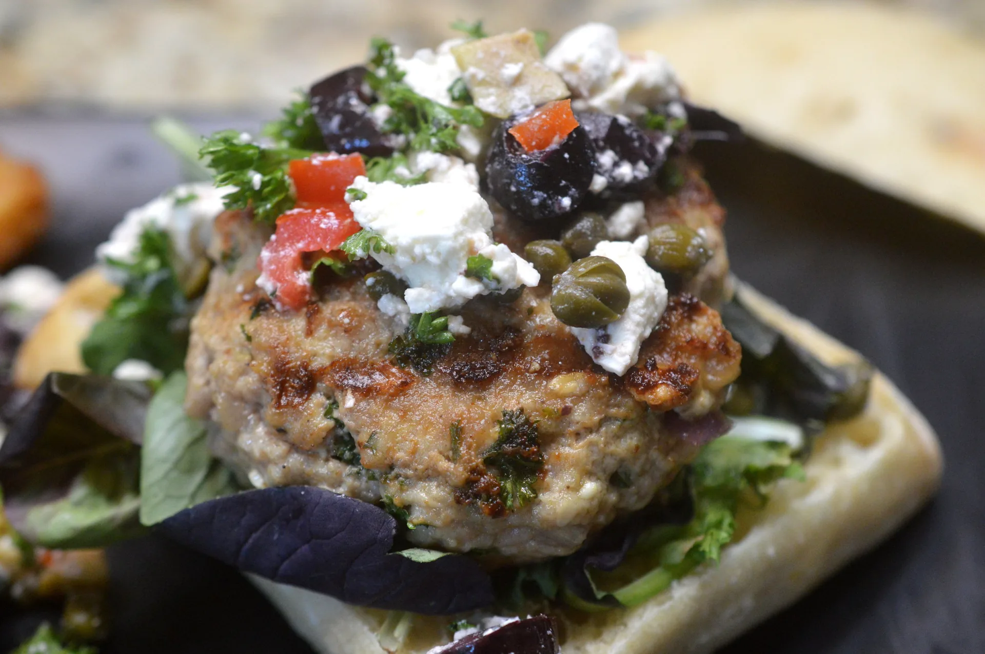Mediterranean Veal Burger background image