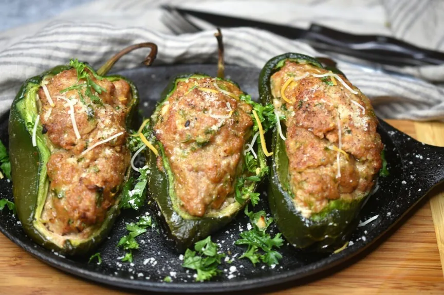 Grilled Meatloaf Stuffed Peppers