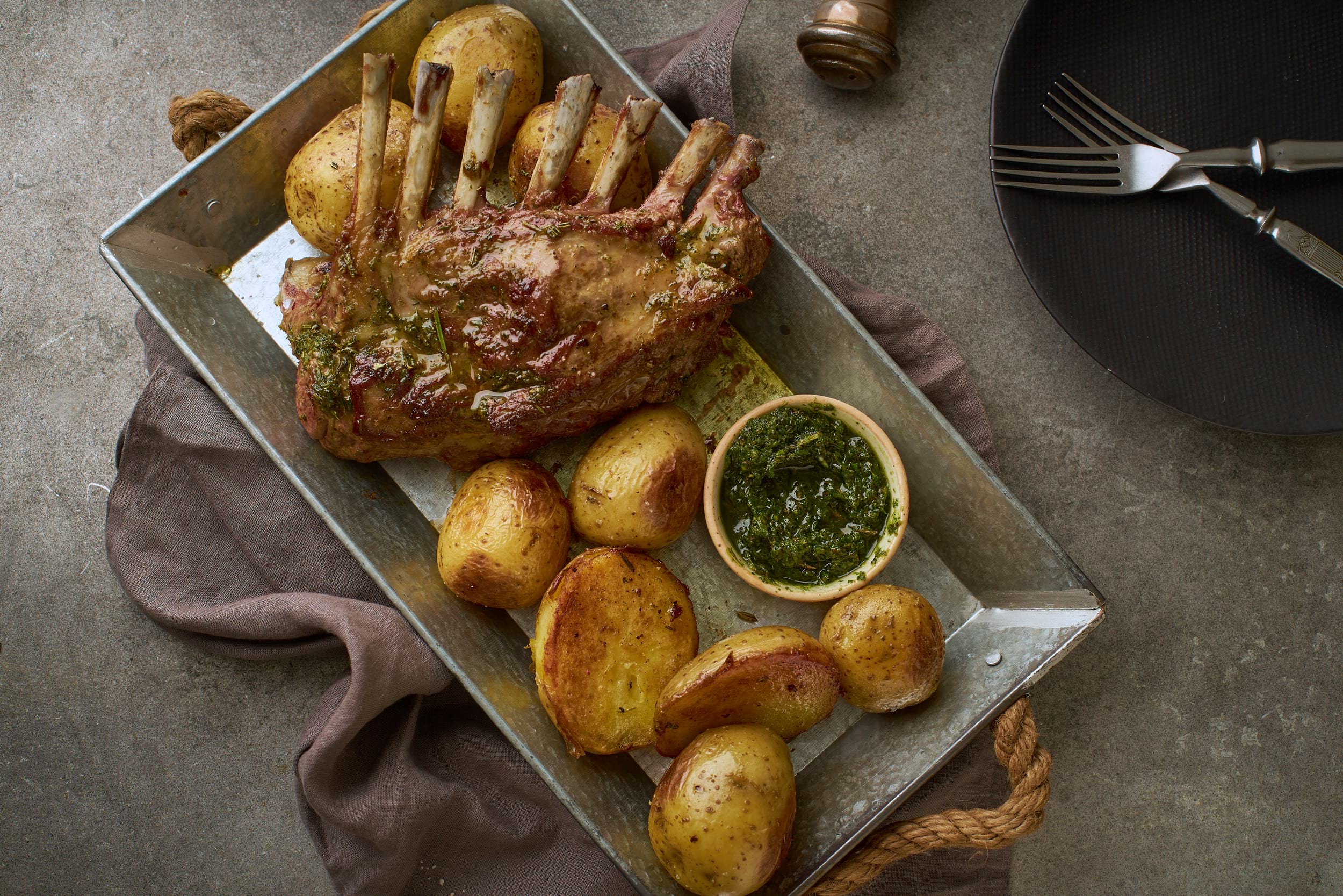 Herb Crusted Rack of Veal background image